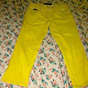 90’s/Y2K Yellow Baby Phat Highwaisted Capri Jean.